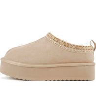 Load image into Gallery viewer, Designer inspired thick platform suede beige slip on shoes- EAGLE-M
