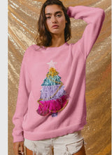 Load image into Gallery viewer, FUZZY TREE- Pink sweater featuring a fuzzy/ colorfull bead tree
