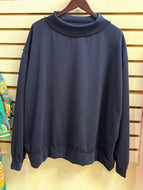 Navy lightweight mock neck sweatshirt