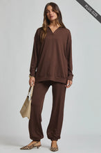 Load image into Gallery viewer, Plus Allie- Chocolate 2 piece French Terry Jogger set
