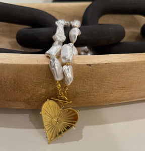 CHANSUTTPEARLS- Blaze  Necklace 18k Gold Plated Stainless steel 18inch