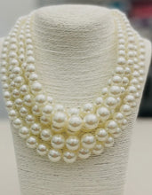Load image into Gallery viewer, 5 Strand white pearl necklace
