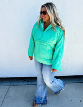 Load image into Gallery viewer, PEYTON- Seafoam puffer hoodie pullover jacket
