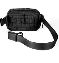 Load image into Gallery viewer, CC- Black Quilted Puffer Fanny Pack
