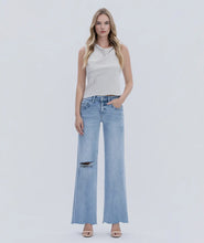 Load image into Gallery viewer, LOVERVET -High rise uneven raw hem wide leg jeans LV1961
