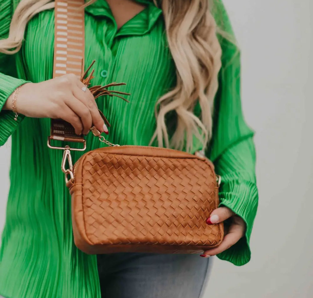 Pretty Simple-Willow Woven Brown Guitar strap crossbody - 3 sisters collection