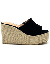 Load image into Gallery viewer, Black wedge espadrille -Webster-20
