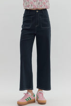 Load image into Gallery viewer, Solid high-waist button fly-front zipper closure pants

