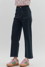 Load image into Gallery viewer, Solid high-waist button fly-front zipper closure pants

