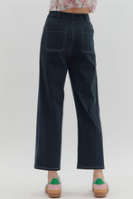 Load image into Gallery viewer, Solid high-waist button fly-front zipper closure pants
