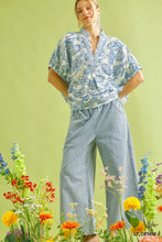 Load image into Gallery viewer, Wide leg light wash striped denim UMGEE trousers
