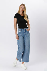 LOVERVET- High waisted cropped Baggy Wide leg jeans
