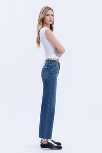 FLYING MONKEY- Medium Wash High Waisted wide leg jeans