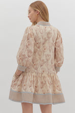 Load image into Gallery viewer, FLORAL PATH-Ecru muted floral print ruffle hem dress
