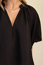 Load image into Gallery viewer, Zee- Black Textured Puff sleeve top
