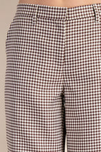 Load image into Gallery viewer, Oxford- Brown Houndstooth Mid Rise Trouser Pants
