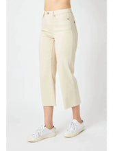 Load image into Gallery viewer, Judy Blue Sand cropped raw hem jeans
