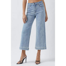 Load image into Gallery viewer, Plus RISEN jeans - Cropped wide leg light wash jeans
