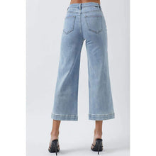 Load image into Gallery viewer, Plus RISEN jeans - Cropped wide leg light wash jeans
