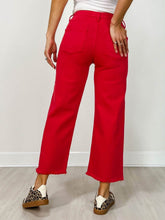 Load image into Gallery viewer, RISEN JEANS SALE -Red Tummy Control cropped wide leg jeans
