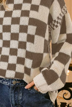 Load image into Gallery viewer, SERRES- Checkered  contrast chunky sweater
