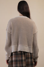 Load image into Gallery viewer, Aspen- Chunky Cropped two tone brig &amp; cream sweater
