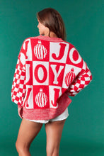 Load image into Gallery viewer, JOY - Red oversized checker balloon sleeve sweater

