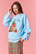 Merry Every Thing -Metallic embroidered fleece lined sweatshirt