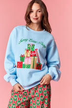 Load image into Gallery viewer, Merry Every Thing -Metallic embroidered fleece lined sweatshirt
