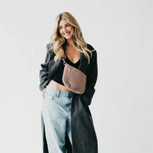 Load image into Gallery viewer, Pretty Simple-Westlyn Suede taupe Guitar strap Bum Bag - 3 sisters collection
