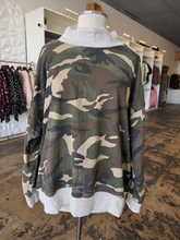 Load image into Gallery viewer, Vintage wash relaxed fit camouflage mock neck sweatshirt
