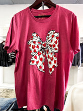 Load image into Gallery viewer, Valentine- Heart themed bow Tshirt
