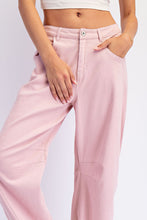Load image into Gallery viewer, Dusty pink baggy twill barrel pants
