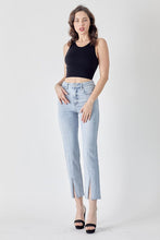 Load image into Gallery viewer, PLUS RISEN JEANS- Light wash front slit jeans
