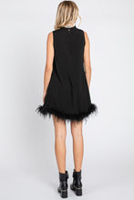 Load image into Gallery viewer, Plus Wren solid black feather hem dress
