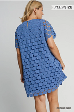 Load image into Gallery viewer, PLUS GRACE- Ocean blue Polka Dot Mini Dress
