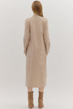 Load image into Gallery viewer, Beige mock neck midi length sweater dress s1278

