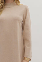 Load image into Gallery viewer, Beige mock neck midi length sweater dress s1278
