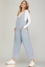 Load image into Gallery viewer, MAYA- Light denim relaxed fit jumpsuit
