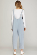 Load image into Gallery viewer, MAYA- Light denim relaxed fit jumpsuit
