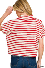 Load image into Gallery viewer, Ruby striped collared top
