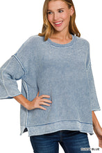 Load image into Gallery viewer, Lightweight washed denim blue boxy sweater
