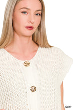 Load image into Gallery viewer, Cream 4 gold button boxy vest

