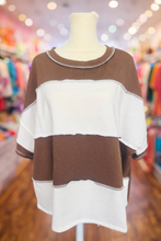 Load image into Gallery viewer, Chunky stripe brown boxy top
