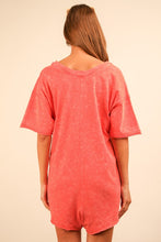 Load image into Gallery viewer, KAYDEE- Coral mineral washed oversized romper with pockets
