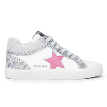 Load image into Gallery viewer, MVintage Havana- Glitter and Pink star white sneaker
