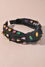 Load image into Gallery viewer, Black -Multicolor gauze crystal headband
