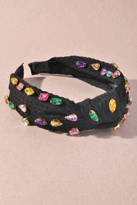 Black -Multicolor gauze crystal headband