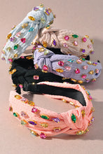 Load image into Gallery viewer, Peach-Multicolor gauze crystal headband
