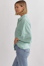 Load image into Gallery viewer, MAYA- Mint collared solid button up
